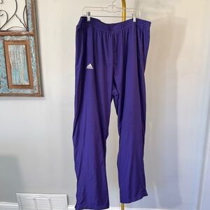 adidas Purple Men’s Track Pants with White embroidered Logo zippers on legs 3XL